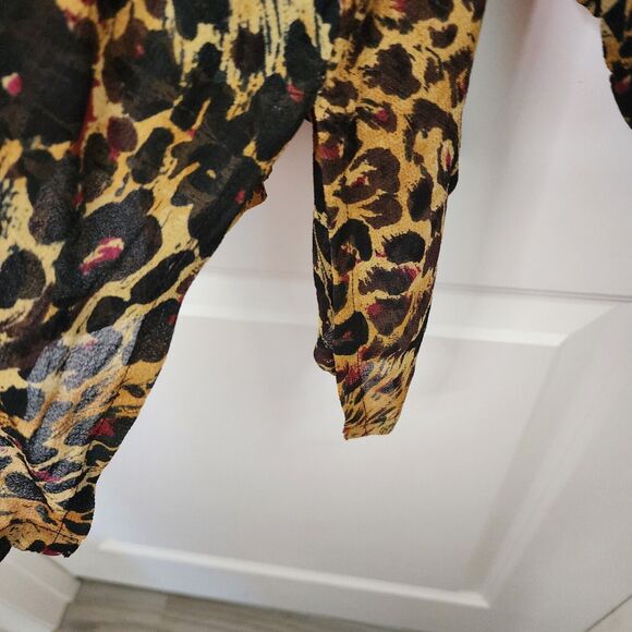 The Avenue Womens sz 26/28 Blouse Animal Print Button Front Leopard Cheetah Vtg - Picture 11 of 15
